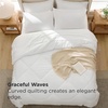 Bedsure Premium Series 5 Piece Black Twin Comforter Set, Goose Down Alternative, All Season Medium Warmth, Soft Hotel Luxury Bed in a Bag, Safe for Sensitive Skin, Includes Sheets Pillowcase & Sham(03 – White – Wavy Quilted)