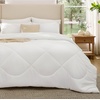 Bedsure Premium Series 5 Piece Black Twin Comforter Set, Goose Down Alternative, All Season Medium Warmth, Soft Hotel Luxury Bed in a Bag, Safe for Sensitive Skin, Includes Sheets Pillowcase & Sham(03 – White – Wavy Quilted)