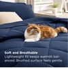 Bedsure Premium Series 5 Piece Black Twin Comforter Set, Goose Down Alternative, All Season Medium Warmth, Soft Hotel Luxury Bed in a Bag, Safe for Sensitive Skin, Includes Sheets Pillowcase & Sham(02 – Navy Blue)
