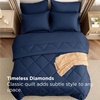 Bedsure Premium Series 5 Piece Black Twin Comforter Set, Goose Down Alternative, All Season Medium Warmth, Soft Hotel Luxury Bed in a Bag, Safe for Sensitive Skin, Includes Sheets Pillowcase & Sham(02 – Navy Blue)