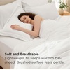Bedsure Premium Series 5 Piece Black Twin Comforter Set, Goose Down Alternative, All Season Medium Warmth, Soft Hotel Luxury Bed in a Bag, Safe for Sensitive Skin, Includes Sheets Pillowcase & Sham(03 – White – Wavy Quilted)
