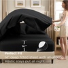 Bedsure Premium Series 5 Piece Black Twin Comforter Set, Goose Down Alternative, All Season Medium Warmth, Soft Hotel Luxury Bed in a Bag, Safe for Sensitive Skin, Includes Sheets Pillowcase & Sham(01 – Black)