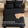 Bedsure Premium Series 5 Piece Black Twin Comforter Set, Goose Down Alternative, All Season Medium Warmth, Soft Hotel Luxury Bed in a Bag, Safe for Sensitive Skin, Includes Sheets Pillowcase & Sham(01 – Black)