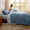 Bedsure Queen Bed in a Bag Sage Green Comforter Set Dual-Tone 7 Pieces | Bedding Set, All Seasons, Contrasting Design, Reversible, Soft, Modern, with Sheets, Breathable, Bed Set 90*90(04 – Grayish Blue/Baby Blue)