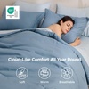 Bedsure Queen Bed in a Bag Sage Green Comforter Set Dual-Tone 7 Pieces | Bedding Set, All Seasons, Contrasting Design, Reversible, Soft, Modern, with Sheets, Breathable, Bed Set 90*90(04 – Grayish Blue/Baby Blue)