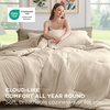Bedsure Queen Bed in a Bag Sage Green Comforter Set Dual-Tone 7 Pieces | Bedding Set, All Seasons, Contrasting Design, Reversible, Soft, Modern, with Sheets, Breathable, Bed Set 90*90(16 – Light Beige/Khaki)