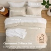 Bedsure Queen Bed in a Bag Sage Green Comforter Set Dual-Tone 7 Pieces | Bedding Set, All Seasons, Contrasting Design, Reversible, Soft, Modern, with Sheets, Breathable, Bed Set 90*90(02 – Beige/White)