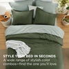 Bedsure Queen Bed in a Bag Sage Green Comforter Set Dual-Tone 7 Pieces | Bedding Set, All Seasons, Contrasting Design, Reversible, Soft, Modern, with Sheets, Breathable, Bed Set 90*90(08 – Olive Green/Sage Green)
