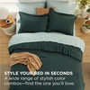 Bedsure Queen Bed in a Bag Sage Green Comforter Set Dual-Tone 7 Pieces | Bedding Set, All Seasons, Contrasting Design, Reversible, Soft, Modern, with Sheets, Breathable, Bed Set 90*90(07 – Forest Green/Sage Green)