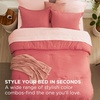 Bedsure Queen Bed in a Bag Sage Green Comforter Set Dual-Tone 7 Pieces | Bedding Set, All Seasons, Contrasting Design, Reversible, Soft, Modern, with Sheets, Breathable, Bed Set 90*90(13 – Coral/Pink)