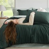 Bedsure Queen Bed in a Bag Sage Green Comforter Set Dual-Tone 7 Pieces | Bedding Set, All Seasons, Contrasting Design, Reversible, Soft, Modern, with Sheets, Breathable, Bed Set 90*90(07 – Forest Green/Sage Green)