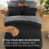 Bedsure Queen Bed in a Bag Sage Green Comforter Set Dual-Tone 7 Pieces | Bedding Set, All Seasons, Contrasting Design, Reversible, Soft, Modern, with Sheets, Breathable, Bed Set 90*90(06 – Black/Dark Grey)