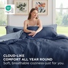 Bedsure Queen Bed in a Bag Sage Green Comforter Set Dual-Tone 7 Pieces | Bedding Set, All Seasons, Contrasting Design, Reversible, Soft, Modern, with Sheets, Breathable, Bed Set 90*90(05 – Navy Blue/Ashley Blue)