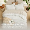 Bedsure Queen Bed in a Bag Sage Green Comforter Set Dual-Tone 7 Pieces | Bedding Set, All Seasons, Contrasting Design, Reversible, Soft, Modern, with Sheets, Breathable, Bed Set 90*90(03 – White/Beige)