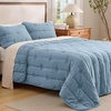 Bedsure Queen Quilt – Prewashed Extra Soft Cotton-Like Polyester Quilts Queen Size, Lightweight Comforter, Includes 1 Quilt 90×96 Inches with 2 Shams, Machine Washable, Dark Green(04 – Dusty Blue)