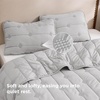 Bedsure Queen Quilt – Prewashed Extra Soft Cotton-Like Polyester Quilts Queen Size, Lightweight Comforter, Includes 1 Quilt 90×96 Inches with 2 Shams, Machine Washable, Dark Green(02 – Light Grey)