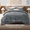 Bedsure White Comforter Cover Queen Size, Breathable Mellow Marshmallow Comforter, 4 Pieces Prewashed Soft Bedding Set for All Seasons Use, Includes 1 Duvet Cover, 1 Comforter, 2 Pillow Shams(Dark Gray)
