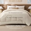 Bedsure White Comforter Cover Queen Size, Breathable Mellow Marshmallow Comforter, 4 Pieces Prewashed Soft Bedding Set for All Seasons Use, Includes 1 Duvet Cover, 1 Comforter, 2 Pillow Shams(Beige)