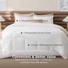 Bedsure White Comforter Cover Queen Size, Breathable Mellow Marshmallow Comforter, 4 Pieces Prewashed Soft Bedding Set for All Seasons Use, Includes 1 Duvet Cover, 1 Comforter, 2 Pillow Shams(White)