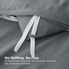 Bedsure White Comforter Cover Queen Size, Breathable Mellow Marshmallow Comforter, 4 Pieces Prewashed Soft Bedding Set for All Seasons Use, Includes 1 Duvet Cover, 1 Comforter, 2 Pillow Shams(Dark Gray)