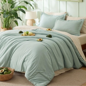 Bedsure Queen Bed in a Bag Sage Green Comforter Set Dual-Tone 7 Pieces | Bedding Set, All Seasons, Contrasting Design, Reversible, Soft, Modern, with Sheets, Breathable, Bed Set 90*90(01 – Sage Green/Beige)