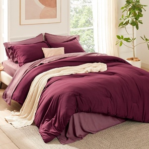 Bedsure Queen Bed in a Bag Sage Green Comforter Set Dual-Tone 7 Pieces | Bedding Set, All Seasons, Contrasting Design, Reversible, Soft, Modern, with Sheets, Breathable, Bed Set 90*90(12 – Burgundy/Roan Rouge)
