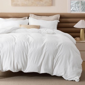 Bedsure White Comforter Cover Queen Size, Breathable Mellow Marshmallow Comforter, 4 Pieces Prewashed Soft Bedding Set for All Seasons Use, Includes 1 Duvet Cover, 1 Comforter, 2 Pillow Shams(White)