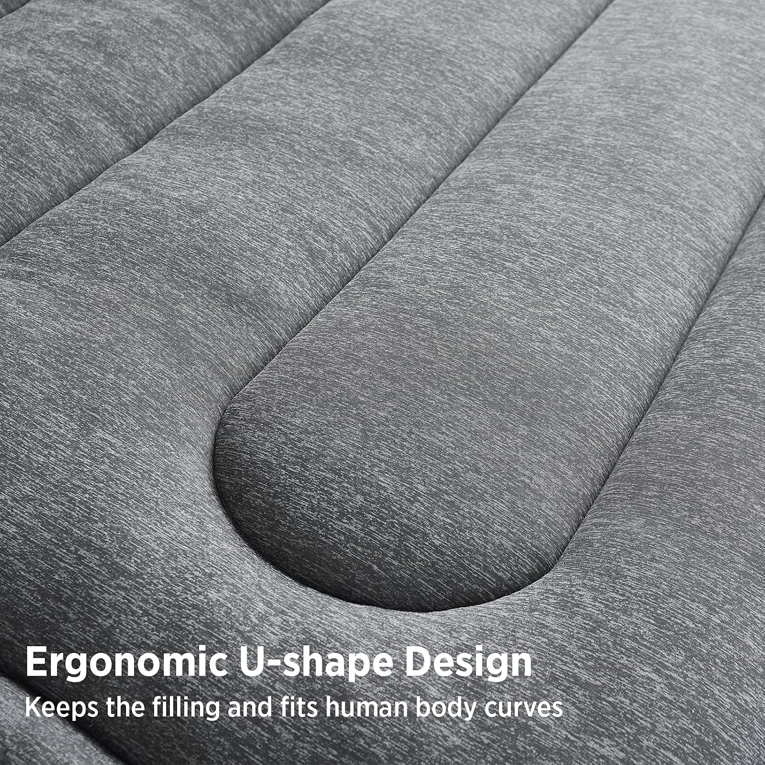 image:imageBedsure Cooling Comforter Queen Size Charcoal Black Reversible Comforter for Hot Sleepers amp Night Sweats All Season 3 Pieces 1 Soft Comforter 88x88 and 2 Pillow Cases 20x26Charcoal Gray