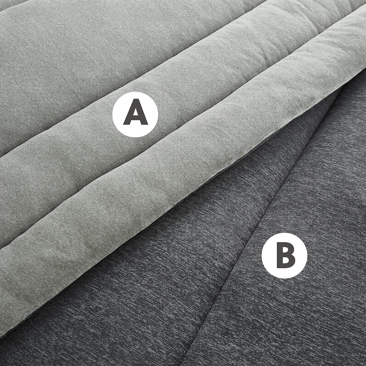 image:imageBedsure Cooling Comforter Queen Size Charcoal Black Reversible Comforter for Hot Sleepers amp Night Sweats All Season 3 Pieces 1 Soft Comforter 88x88 and 2 Pillow Cases 20x26Charcoal Gray