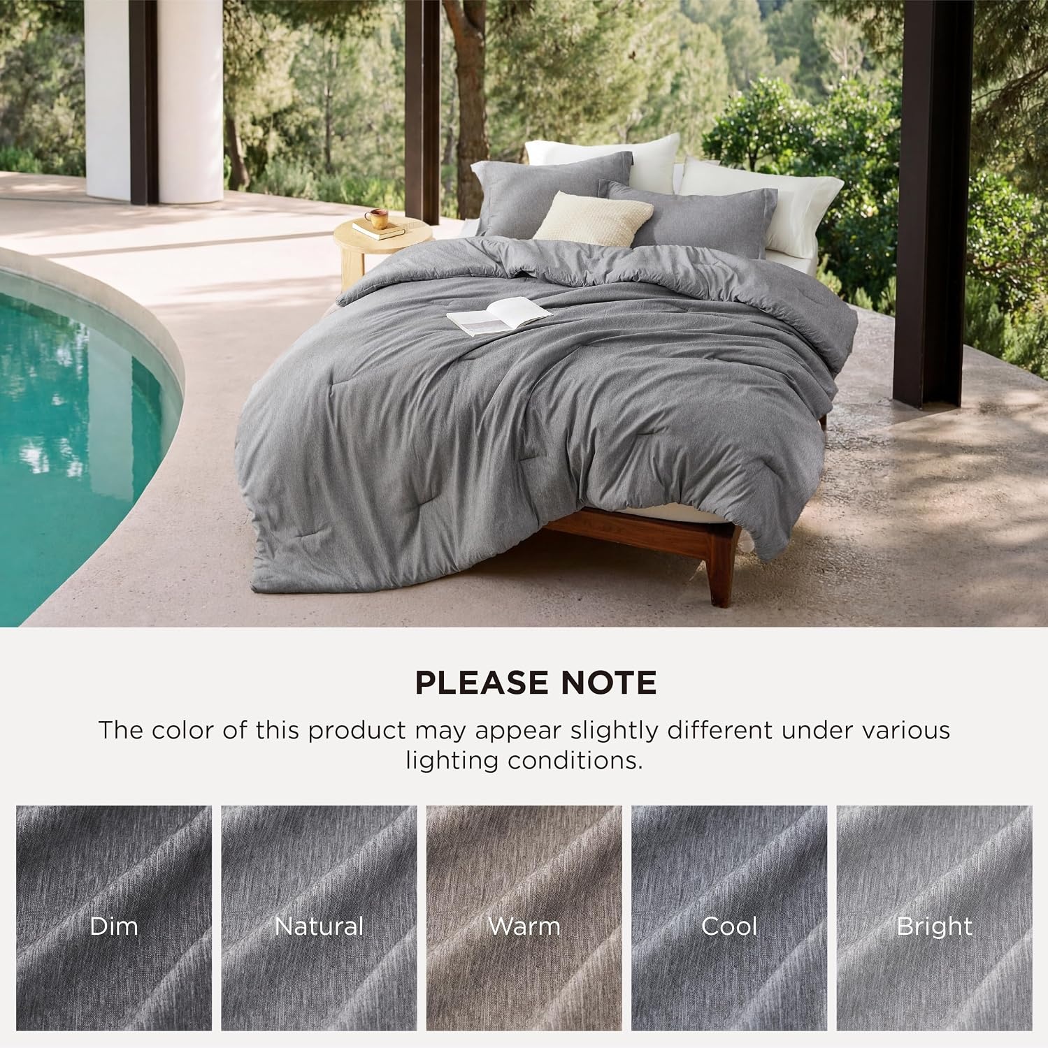 image:imageBedsure Grey Queen Comforter Set Soft Cationic Dyed Bedding Set 3 Pcs Breathable Comfortable for All Season SkinFriendly Melange Home Decor Gift Bed Set Cozy for Bedroom OEKO Modern03 Grey Melange