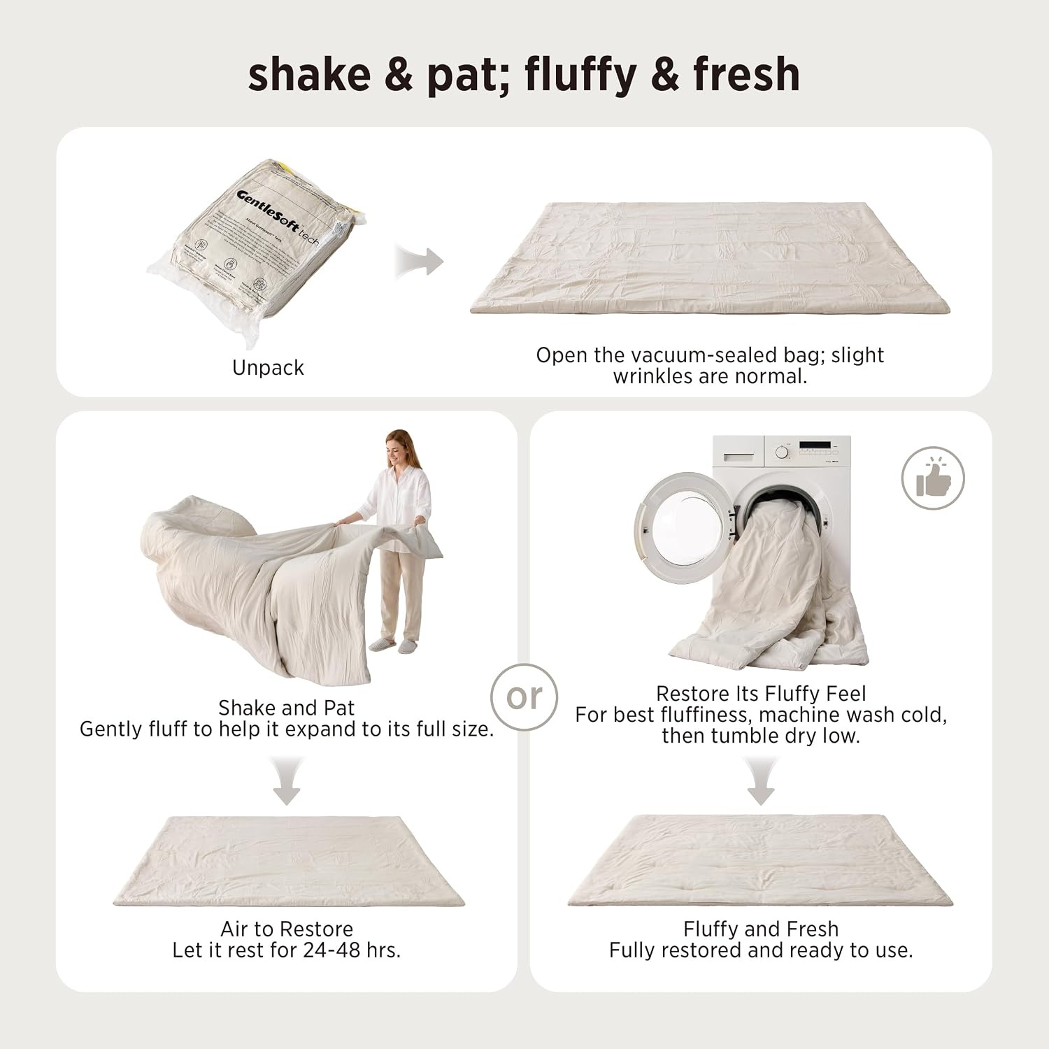 image:imageBedsure Grey Queen Comforter Set Soft Cationic Dyed Bedding Set 3 Pcs Breathable Comfortable for All Season SkinFriendly Melange Home Decor Gift Bed Set Cozy for Bedroom OEKO Modern01 Beige Melange