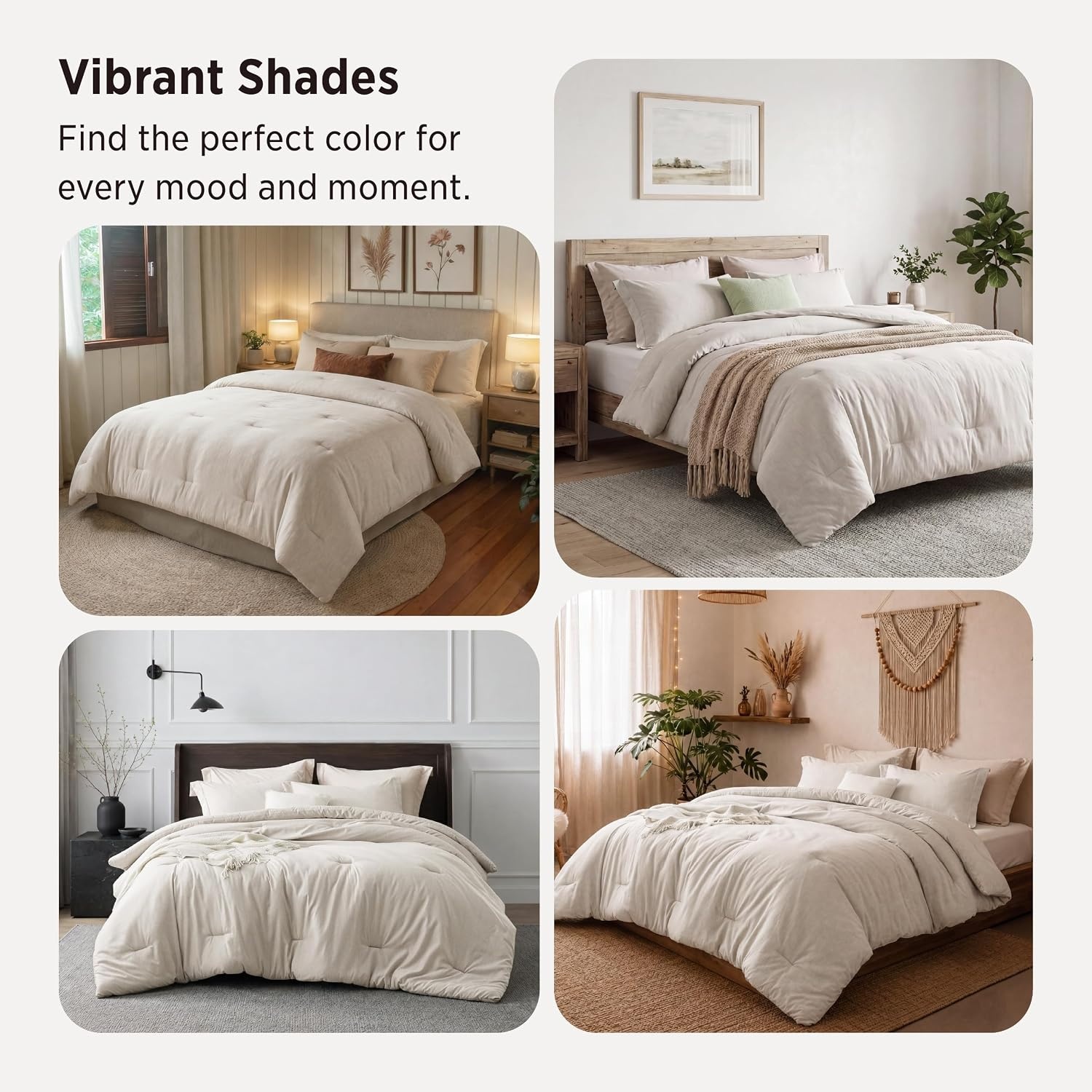 image:imageBedsure Grey Queen Comforter Set Soft Cationic Dyed Bedding Set 3 Pcs Breathable Comfortable for All Season SkinFriendly Melange Home Decor Gift Bed Set Cozy for Bedroom OEKO Modern01 Beige Melange
