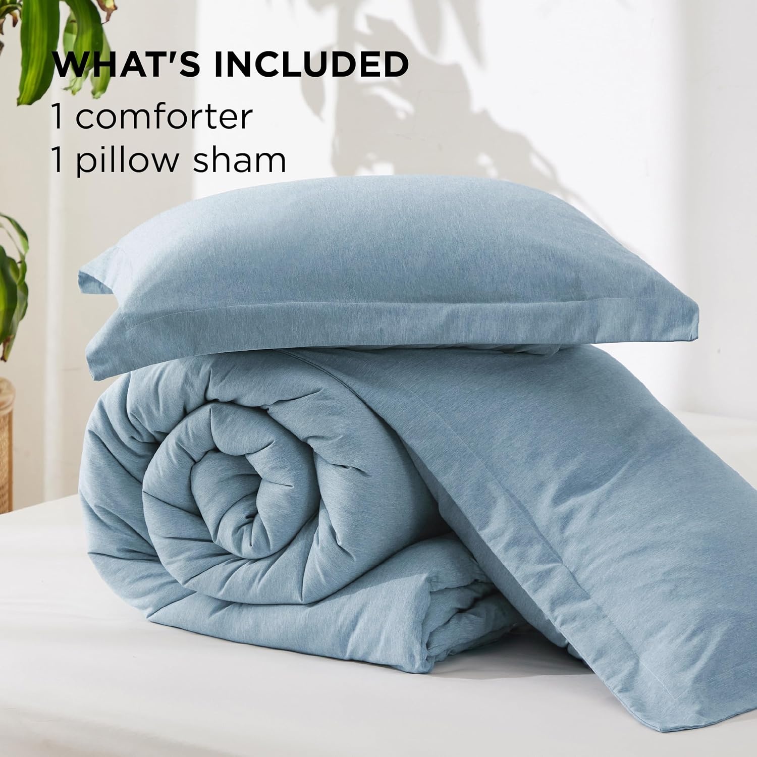 image:imageBedsure Grey Queen Comforter Set Soft Cationic Dyed Bedding Set 3 Pcs Breathable Comfortable for All Season SkinFriendly Melange Home Decor Gift Bed Set Cozy for Bedroom OEKO Modern05 Storm Blue Melange