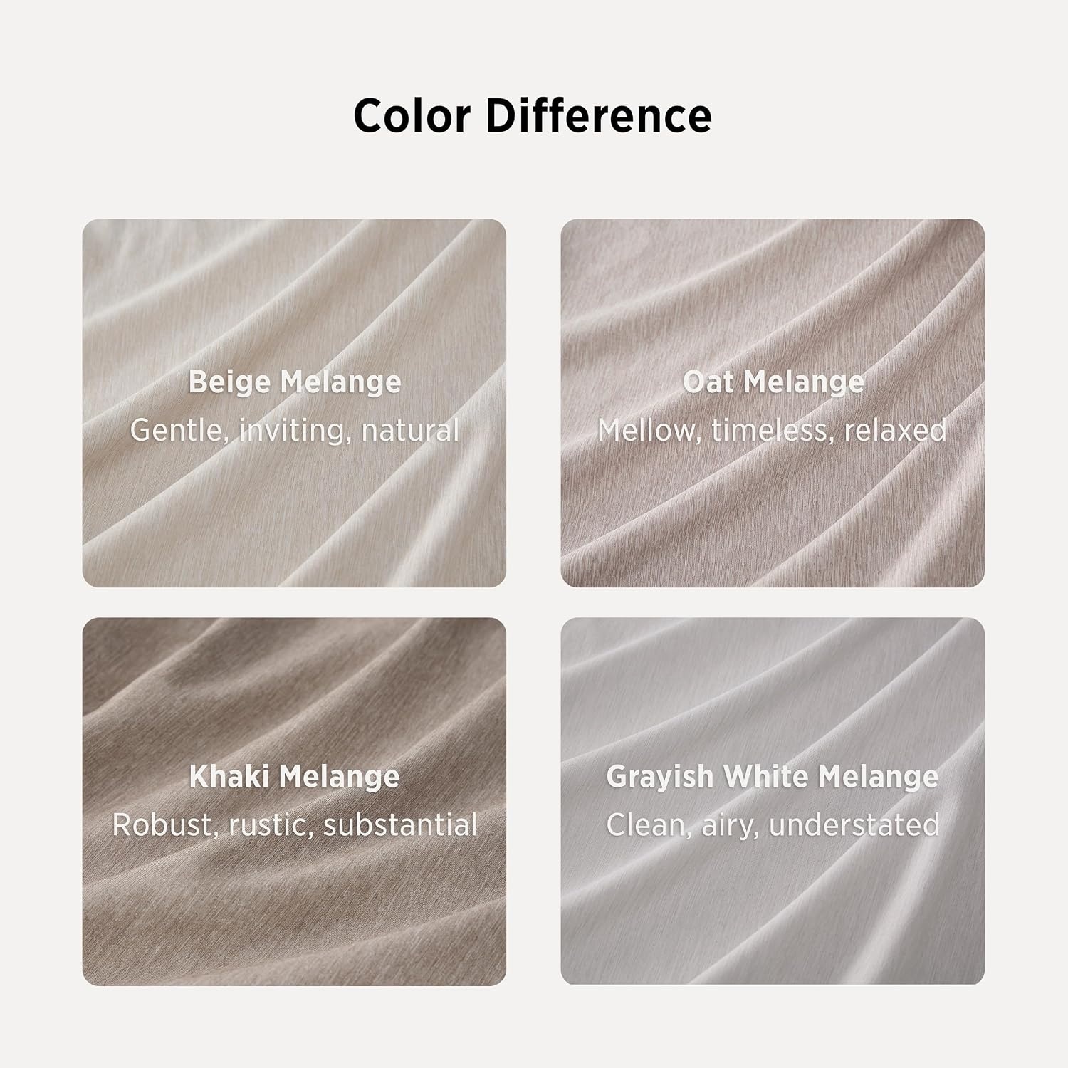 image:imageBedsure Grey Queen Comforter Set Soft Cationic Dyed Bedding Set 3 Pcs Breathable Comfortable for All Season SkinFriendly Melange Home Decor Gift Bed Set Cozy for Bedroom OEKO Modern04 Khaki Melange