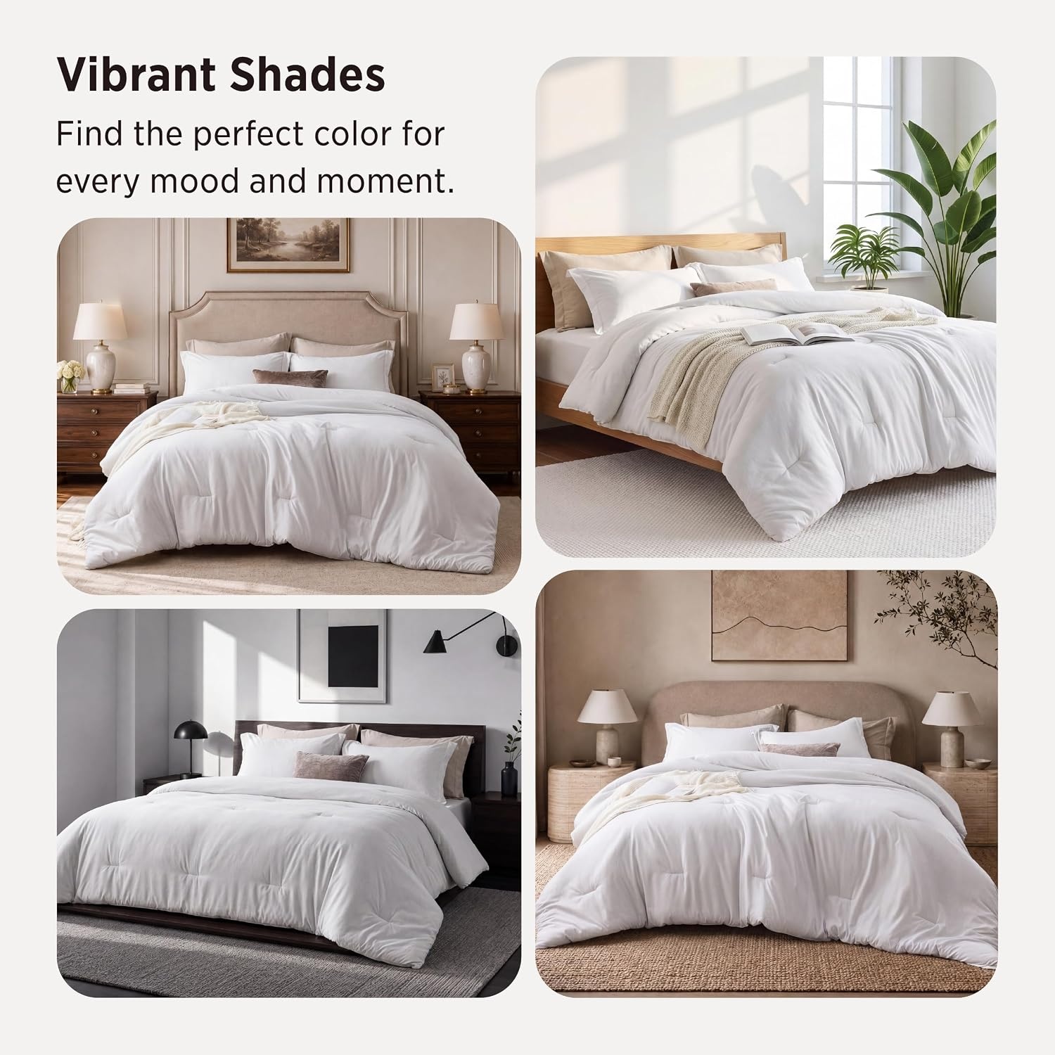 image:imageBedsure Grey Queen Comforter Set Soft Cationic Dyed Bedding Set 3 Pcs Breathable Comfortable for All Season SkinFriendly Melange Home Decor Gift Bed Set Cozy for Bedroom OEKO Modern03 Grayish White Melange