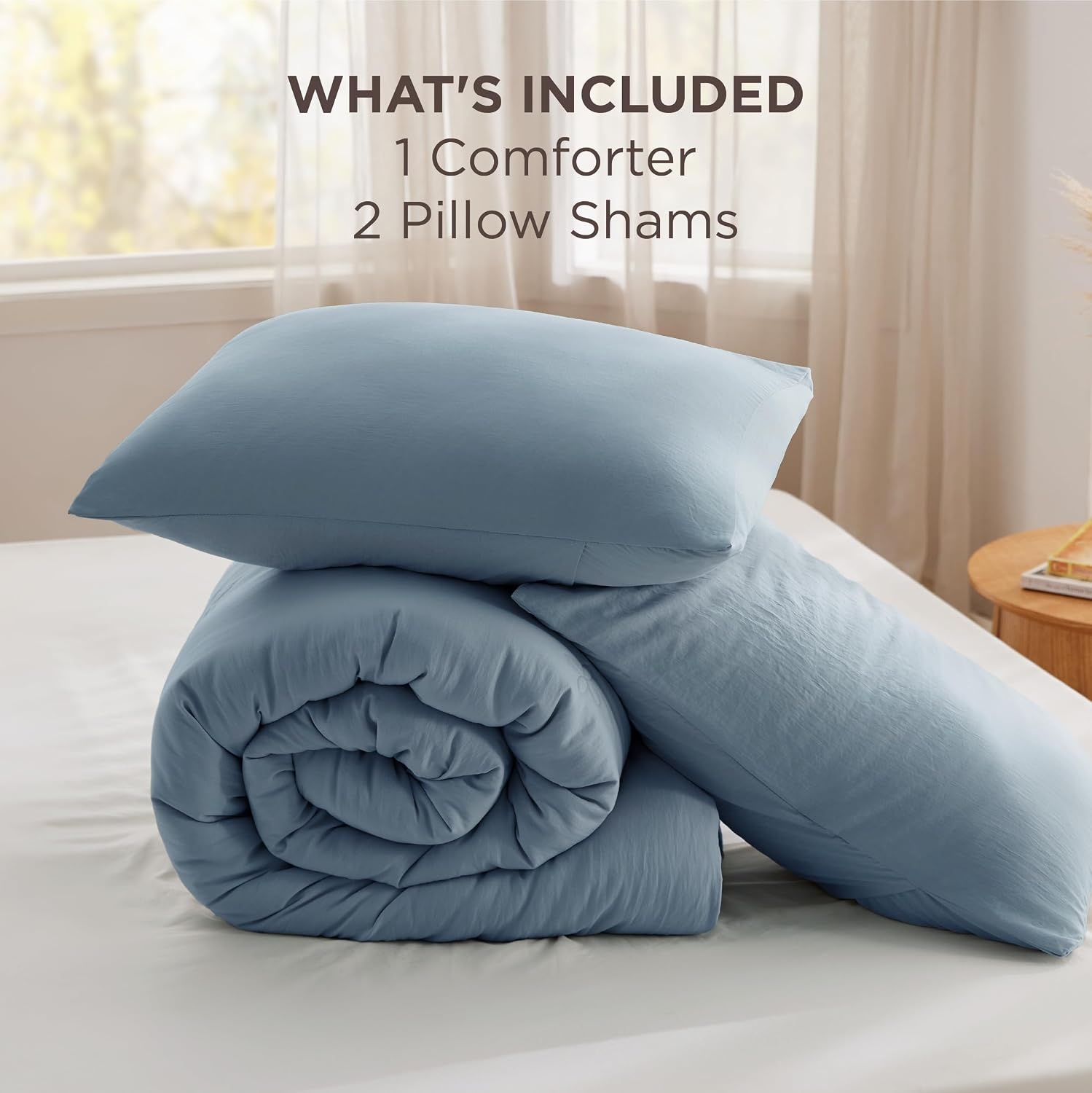 image:imageBedsure Queen Comforter Set Dark Grey Soft Prewashed Queen Size Bedding Quilted Comforter with Circle Design Down Alternative Comforter for All Seasons 3 Pieces Bed Set with 2 Pillow Shams04mineral Blueclover