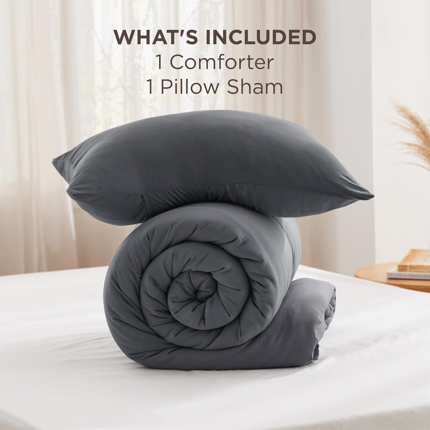 image:imageBedsure Queen Comforter Set Dark Grey Soft Prewashed Queen Size Bedding Quilted Comforter with Circle Design Down Alternative Comforter for All Seasons 3 Pieces Bed Set with 2 Pillow Shams06dark Greycircle