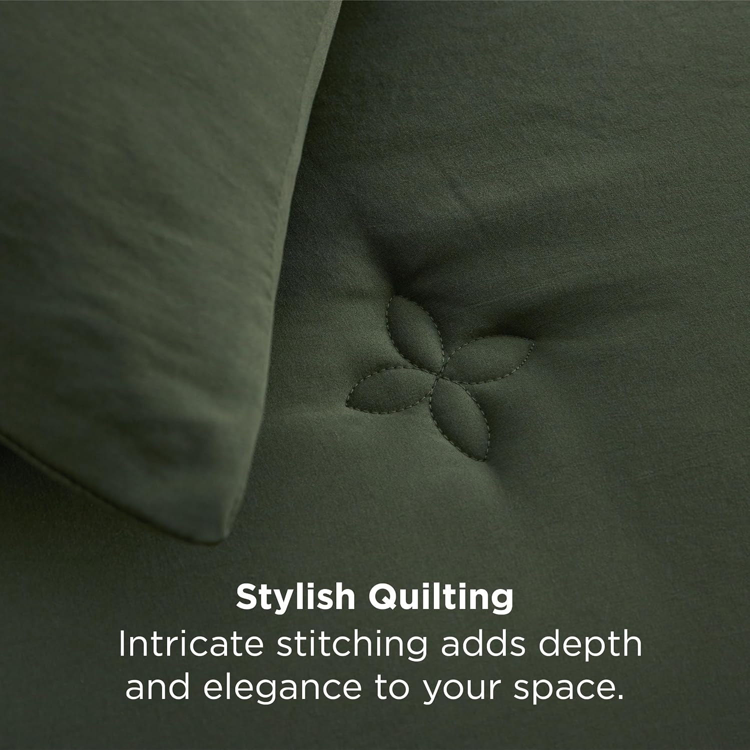 image:imageBedsure Queen Comforter Set Dark Grey Soft Prewashed Queen Size Bedding Quilted Comforter with Circle Design Down Alternative Comforter for All Seasons 3 Pieces Bed Set with 2 Pillow Shams03olive Greenclover
