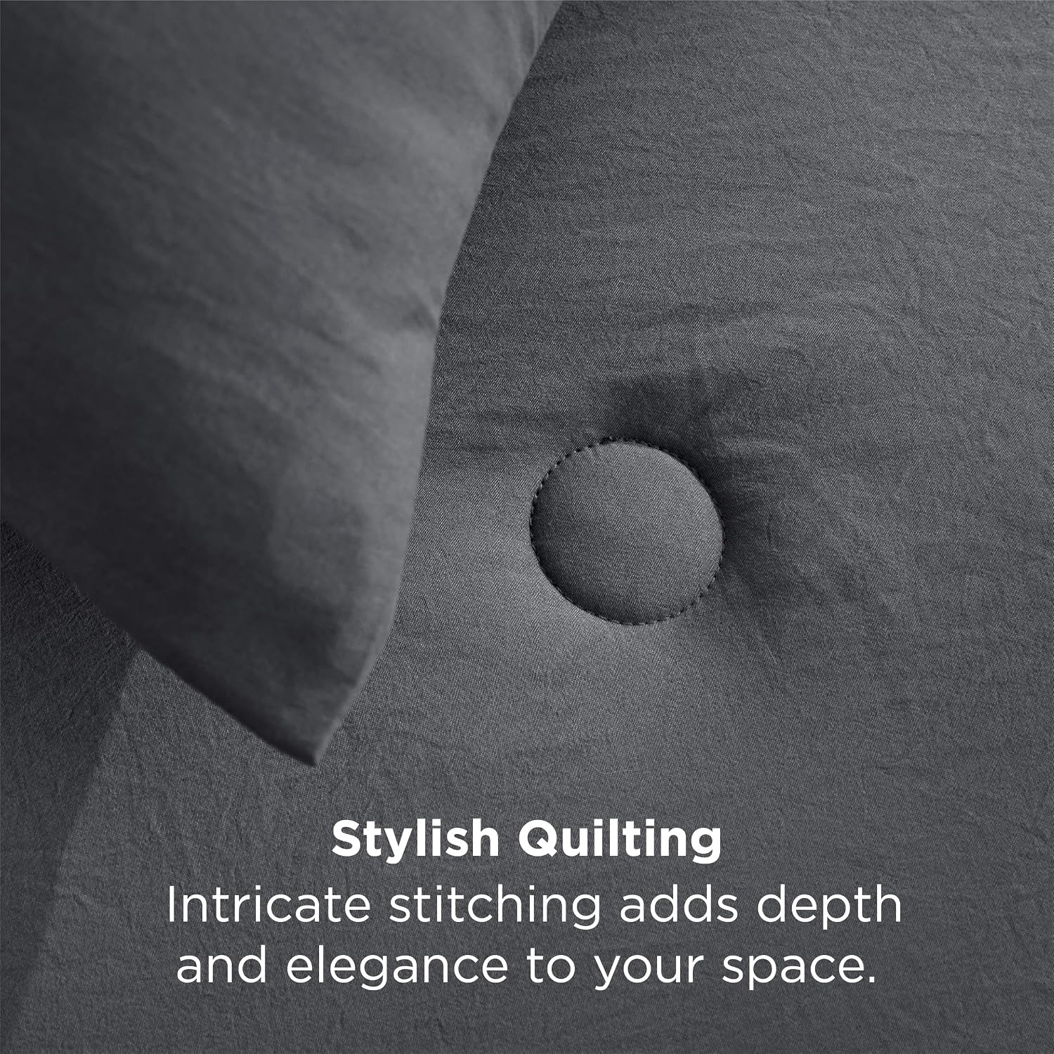 image:imageBedsure Queen Comforter Set Dark Grey Soft Prewashed Queen Size Bedding Quilted Comforter with Circle Design Down Alternative Comforter for All Seasons 3 Pieces Bed Set with 2 Pillow Shams06dark Greycircle