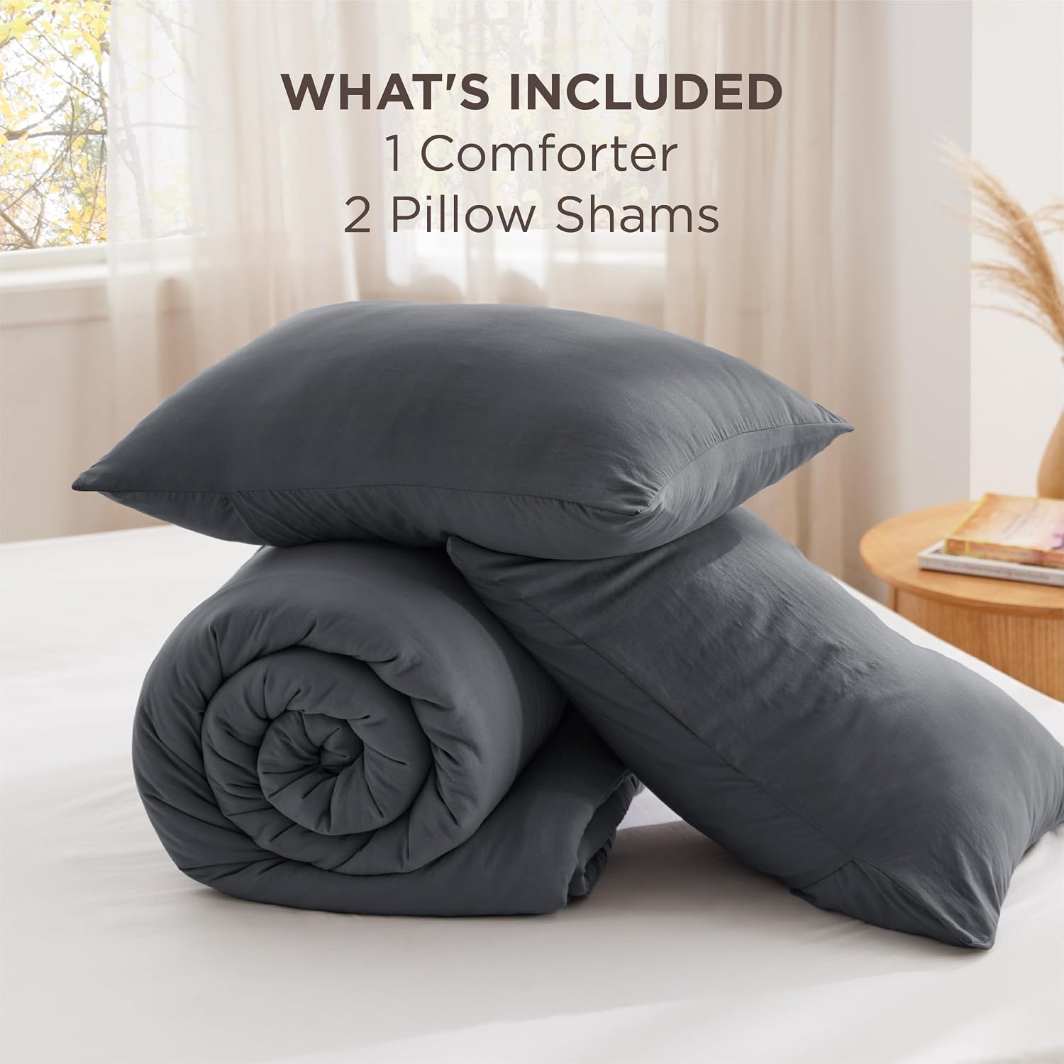 image:imageBedsure Queen Comforter Set Dark Grey Soft Prewashed Queen Size Bedding Quilted Comforter with Circle Design Down Alternative Comforter for All Seasons 3 Pieces Bed Set with 2 Pillow Shams06dark Greycircle