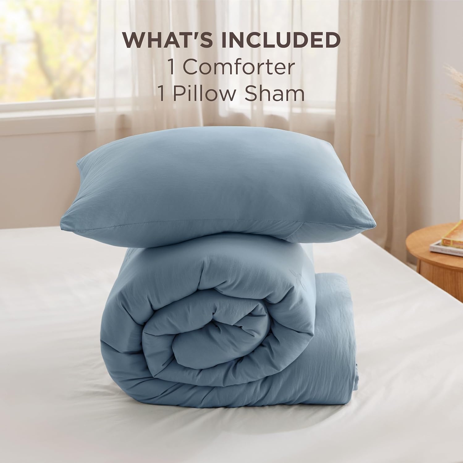 image:imageBedsure Queen Comforter Set Dark Grey Soft Prewashed Queen Size Bedding Quilted Comforter with Circle Design Down Alternative Comforter for All Seasons 3 Pieces Bed Set with 2 Pillow Shams04mineral Blueclover