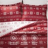 Bedsure Christmas Comforter Set Queen – Christmas Bed Set with Reindeer, Soft Bedding for Holiday, 3 Pieces, 1 Reversible Buffalo Check Printed Comforter and 2 Pillow Shams(02 – Red Snowflake)