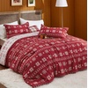 Bedsure Christmas Comforter Set Queen – Christmas Bed Set with Reindeer, Soft Bedding for Holiday, 3 Pieces, 1 Reversible Buffalo Check Printed Comforter and 2 Pillow Shams(02 – Red Snowflake)