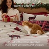 Bedsure Christmas Comforter Set Queen – Christmas Bed Set with Reindeer, Soft Bedding for Holiday, 3 Pieces, 1 Reversible Buffalo Check Printed Comforter and 2 Pillow Shams(01 – Red Reindeer)