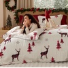 Bedsure Christmas Comforter Set Queen – Christmas Bed Set with Reindeer, Soft Bedding for Holiday, 3 Pieces, 1 Reversible Buffalo Check Printed Comforter and 2 Pillow Shams(01 – Red Reindeer)