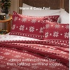 Bedsure Christmas Comforter Set Queen – Christmas Bed Set with Reindeer, Soft Bedding for Holiday, 3 Pieces, 1 Reversible Buffalo Check Printed Comforter and 2 Pillow Shams(02 – Red Snowflake)