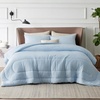 Bedsure Cooling Comforter Queen Size Charcoal Black, Reversible Comforter for Hot Sleepers & Night Sweats All Season, 3 Pieces, 1 Soft Comforter (88″x88″) and 2 Pillow Cases (20″x26″)(Icy Blue)