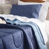 Bedsure Cooling Comforter Queen Size Charcoal Black, Reversible Comforter for Hot Sleepers & Night Sweats All Season, 3 Pieces, 1 Soft Comforter (88″x88″) and 2 Pillow Cases (20″x26″)(Navy Blue)
