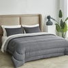 Bedsure Cooling Comforter Queen Size Charcoal Black, Reversible Comforter for Hot Sleepers & Night Sweats All Season, 3 Pieces, 1 Soft Comforter (88″x88″) and 2 Pillow Cases (20″x26″)(Charcoal Gray)