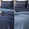 Bedsure Cooling Comforter Queen Size Charcoal Black, Reversible Comforter for Hot Sleepers & Night Sweats All Season, 3 Pieces, 1 Soft Comforter (88″x88″) and 2 Pillow Cases (20″x26″)(Navy Blue)